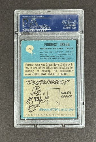 Forrest Gregg 1964 Philadelphia #73 Card PSA 7 Near Mint Nm HOF Packers Cowboys