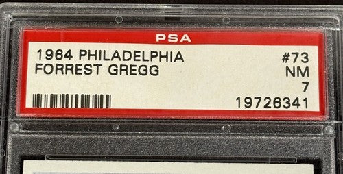 Forrest Gregg 1964 Philadelphia #73 Card PSA 7 Near Mint Nm HOF Packers Cowboys