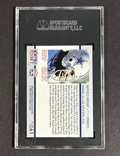 Rayfield Wright 1990 Pro Set Super Bowl #61 Cowboys Mint Auto SGC Authentic HOF