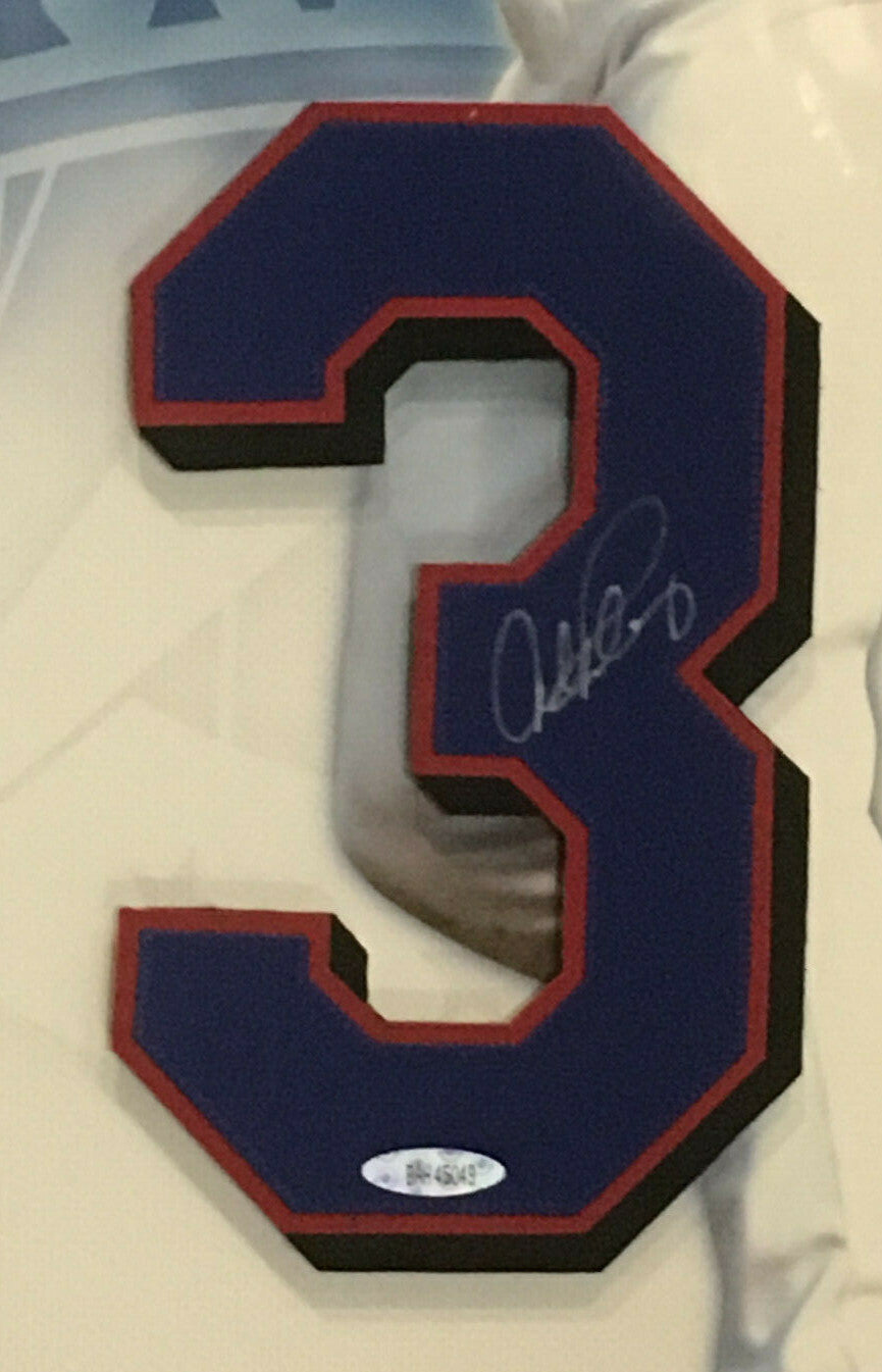 Alex Rodriguez Rangers signed #3 Jersey # photo framed autograph UDA COA Le /33