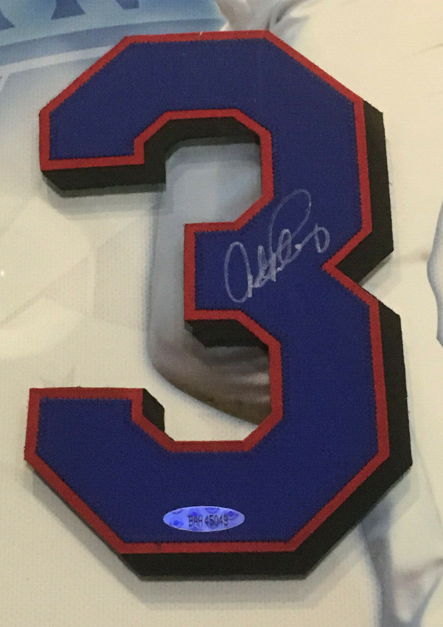 Alex Rodriguez Rangers signed #3 Jersey # photo framed autograph UDA COA Le /33
