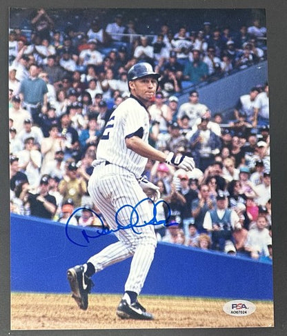 Derek Jeter Signed 8x10 Photo PSA 9 Mint Rookie 1995 Autograph Yankees LOA HOF
