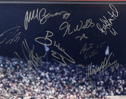 NY Giants 1990 Team Signed Super Bowl 16x20 Framed Photo 31 Auto Steiner Holo