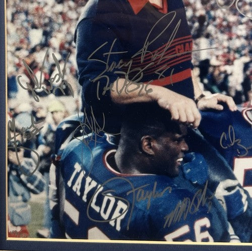 NY Giants 1990 Team Signed Super Bowl 16x20 Framed Photo 31 Auto Steiner Holo