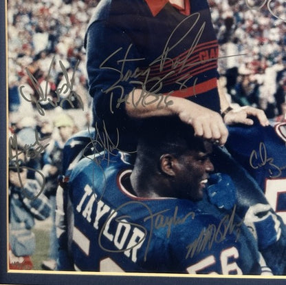 NY Giants 1990 Team Signed Super Bowl 16x20 Framed Photo 31 Auto Steiner Holo