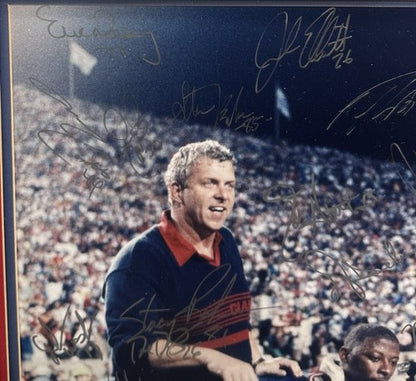 NY Giants 1990 Team Signed Super Bowl 16x20 Framed Photo 31 Auto Steiner Holo