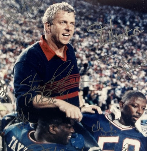 NY Giants 1990 Team Signed Super Bowl 16x20 Framed Photo 31 Auto Steiner Holo