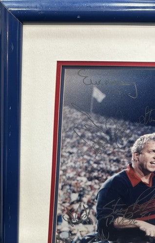 NY Giants 1990 Team Signed Super Bowl 16x20 Framed Photo 31 Auto Steiner Holo