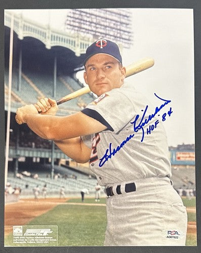 Harmon Killebrew Signed 8x10 Vintage Photo PSA 10 Gem Mint HOF 84 Auto Twins LOA