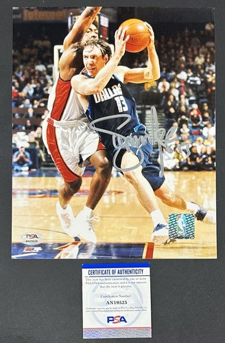 Steve Nash Signed 8x10 Photo Dallas Mavericks Vintage Full Autograph PSA COA HOF