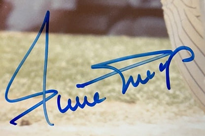 Willie Mays Ny Mets Signed 8x10  Action Photo Framed Bold Hof Auto PSA Coa