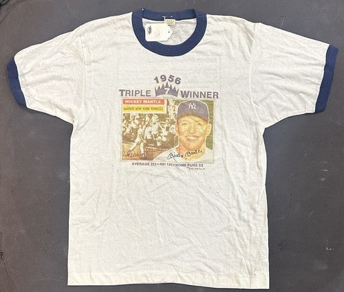 Mickey Mantle Signed Topps 1956 TC T-Shirt Jersey 1/1 Auto PSA HOF Yankees