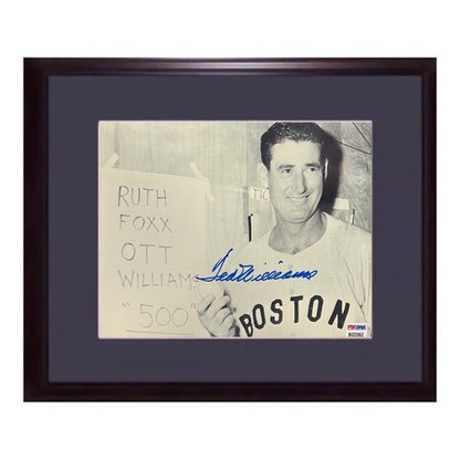 Ted Williams Signed 8x10 Framed 500 Home Run HR Photo MINT Auto Red Sox HOF PSA