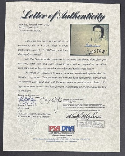 Ted Williams Signed 8x10 Framed 500 Home Run HR Photo MINT Auto Red Sox HOF PSA