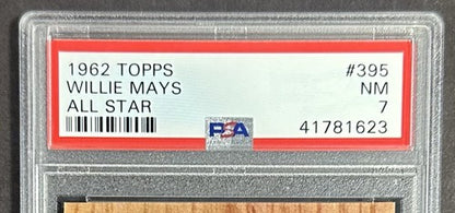 1962 Topps #395 Willie Mays All Star PSA 7 NM Near Mint Card SF Giants Sharp HOF