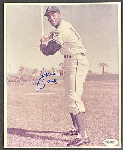 Ernie Banks Signed 8x10 Color Photo Chicago Cubs Bold Hof Autograph JSA COA
