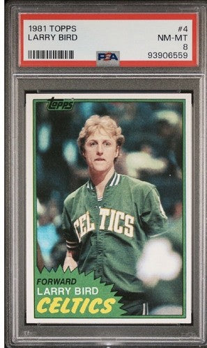 1981-82 Topps #4 Larry Bird BOSTON CELTICS PSA 8 MINT Centered NICER BEAUTY HOF