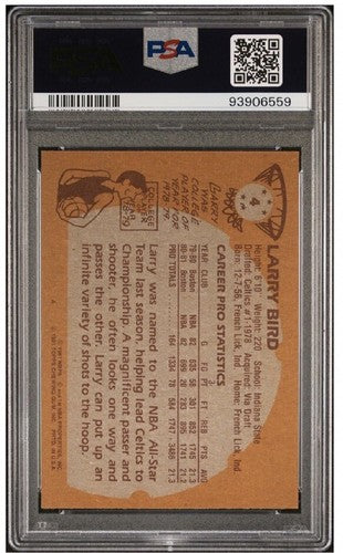 1981-82 Topps #4 Larry Bird BOSTON CELTICS PSA 8 MINT Centered NICER BEAUTY HOF