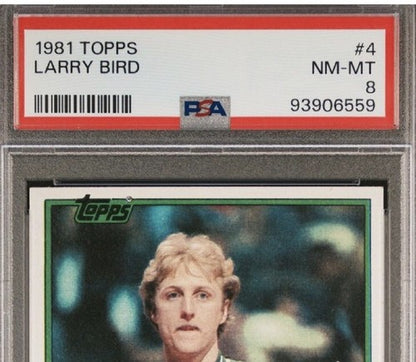 1981-82 Topps #4 Larry Bird BOSTON CELTICS PSA 8 MINT Centered NICER BEAUTY HOF