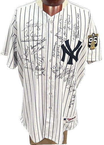 1996 Yankees WS Champs Team Signed Game Used Authentic Jersey 28 Auto Jeter PSA