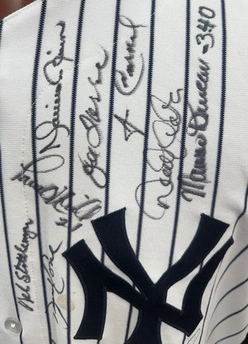 1996 Yankees WS Champs Team Signed Game Used Authentic Jersey 28 Auto Jeter PSA