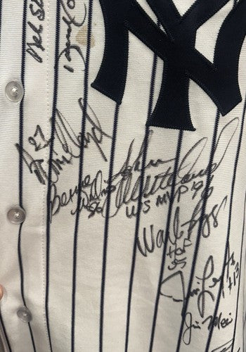 1996 Yankees WS Champs Team Signed Game Used Authentic Jersey 28 Auto Jeter PSA