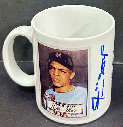 Willie Mays Signed 1952 Topps Card Mug NY Giants Bold HOF Auto PSA COA Autograph