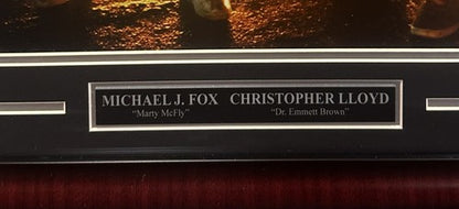 Michael J Fox Chris Lloyd Signed 16x20 Back to the Future Photo Framed Auto BAS