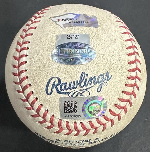 Jordan Montgomery Yankees Rookie 2017 Game Used MLB Baseball Fanatics Holo COA