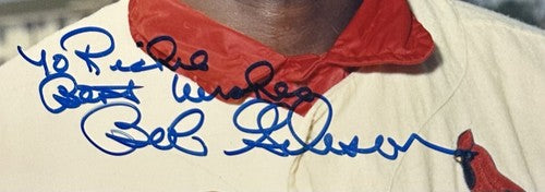 Bob Gibson Signed 8x10 Vintage Photo Cardinals Richie Best Wishes Auto  COA HOF