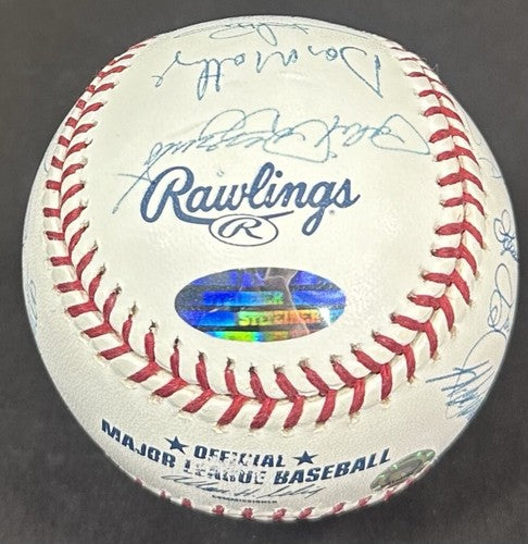 Yankees Greats Signed 100th Anniv Baseball Derek Jeter Rivera 18 Auto Steiner