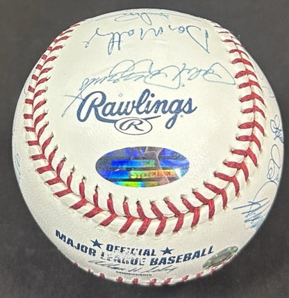 Yankees Greats Signed 100th Anniv Baseball Derek Jeter Rivera 18 Auto Steiner
