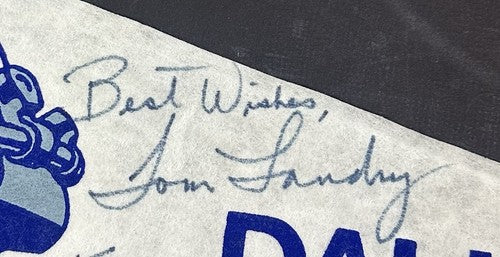 1988 Cowboys Team Signed Pennant Michael Irvin Tom Landry White 12 Auto HOF Jsa