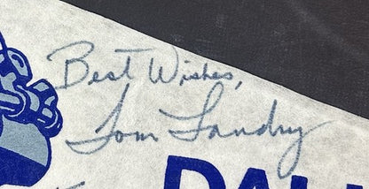 1988 Cowboys Team Signed Pennant Michael Irvin Tom Landry White 12 Auto HOF Jsa