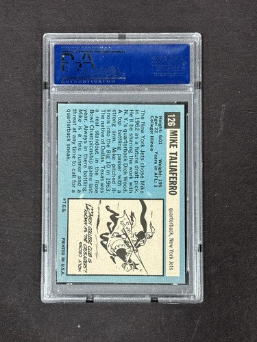 1964 Topps #126 Mike Taliaferro Rookie RC NM-MT Near Mint - Mint PSA 8 Card Jets