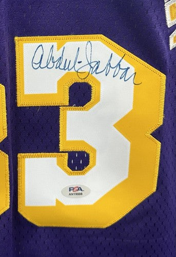 Kareem Abdul Jabbar Signed 1979-80 Adidas LA Lakers Jersey HOF Autograph PSA COA