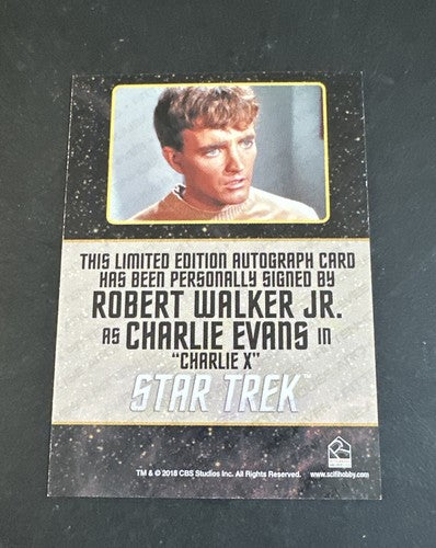 STAR TREK Rittenhouse 2018 ROBERT WALKER JR Charlie Evans BLACK BORDER Mint Auto