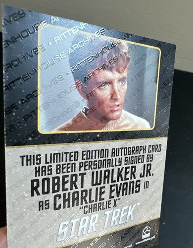 STAR TREK Rittenhouse 2018 ROBERT WALKER JR Charlie Evans BLACK BORDER Mint Auto