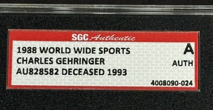 1988 World Wide Sports Card Charles Gehringer SGC Authentic Coa HOF Auto Tigers