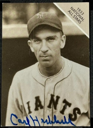 1988 World Wide Sports Carl Hubbell Signed SGC Certified On Card HOF Auto Giants