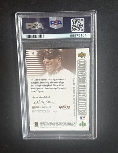 2002 SP Authentic Barry Bonds SP Chirography Gold Psa 9 Mint Auto /25 Pop 1 Rare