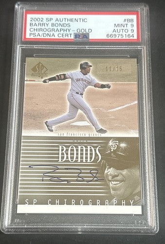 2002 SP Authentic Barry Bonds SP Chirography Gold Psa 9 Mint Auto /25 Pop 1 Rare