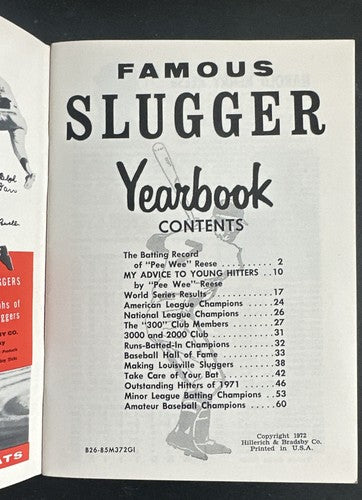 1972 Louisville Slugger Famous Slugger Yearbook Willie Stargell Tony Oliva Nm
