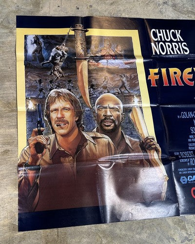 FIREWALKER Chuck Norris LOU GOSSETT JR Oversize Original Movie Poster 1986 59x44