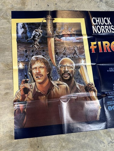 FIREWALKER Chuck Norris LOU GOSSETT JR Oversize Original Movie Poster 1986 59x44