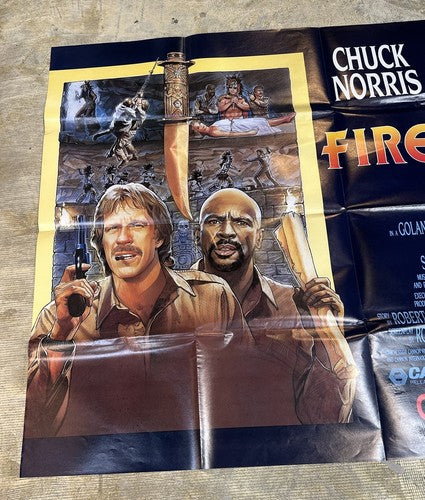 FIREWALKER Chuck Norris LOU GOSSETT JR Oversize Original Movie Poster 1986 59x44