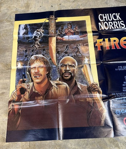 FIREWALKER Chuck Norris LOU GOSSETT JR Oversize Original Movie Poster 1986 59x44