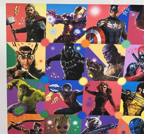 Marvel Universe Superheroes 26x26 Framed Lithograph Photo LE Stan Lee Spider-man