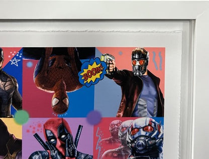 Marvel Universe Superheroes 26x26 Framed Lithograph Photo LE Stan Lee Spider-man