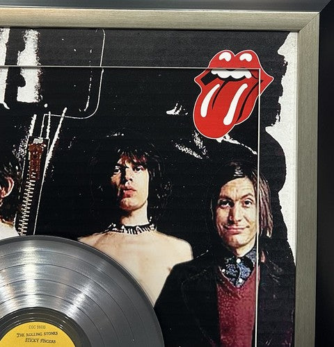 The Rolling Stones Sticky Fingers Platinum Record Framed 3D Facsimile Auto